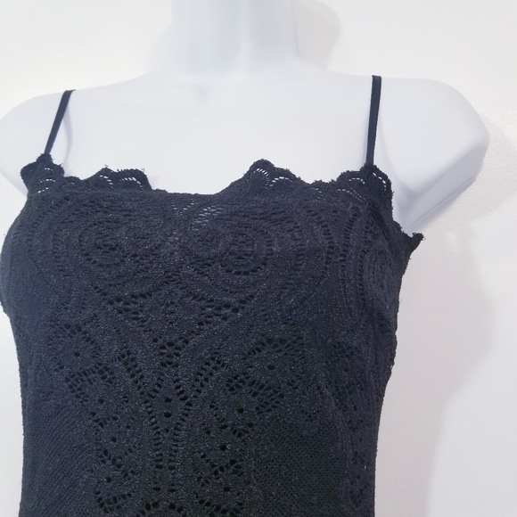 Vintage Y2K BEBE Elegant Silk Blend Black Lace Chiffon High Low Dress - Picture 3 of 12